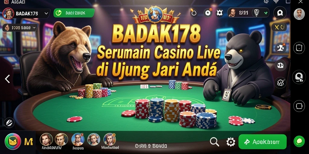 Tampilan gameplay Live Casino yang seru dan interaktif di BADAK178.