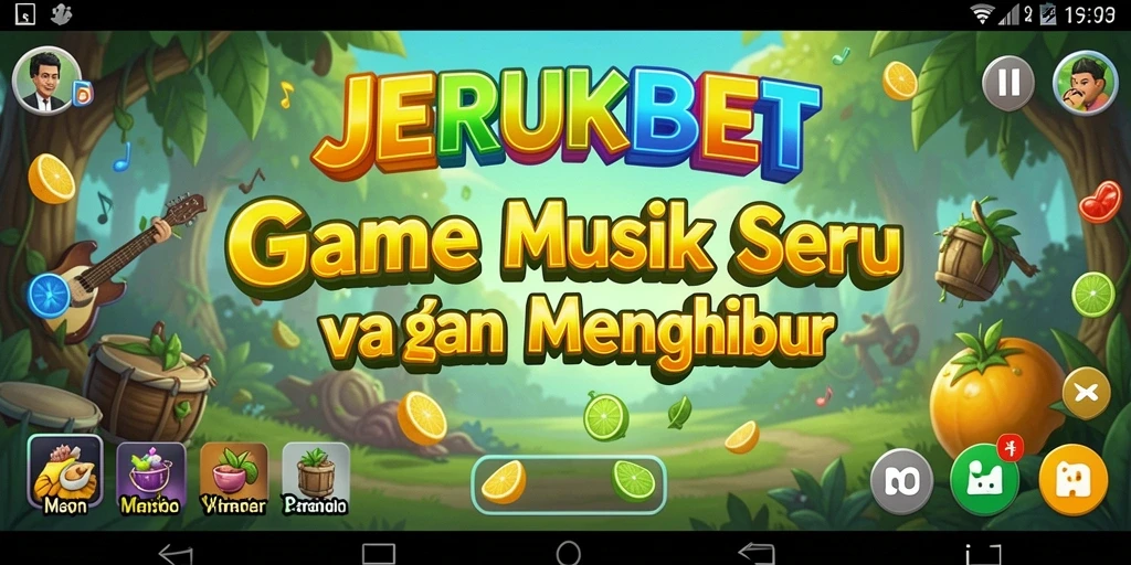 Tangkapan layar dari gameplay JERUKBET yang menampilkan pemain menyanyikan lagu.