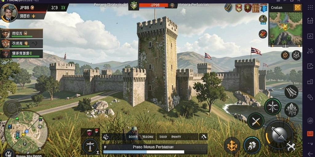 Tampilan penuh aksi dalam permainan Tower Defense JPS88.