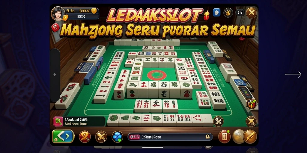 Tampilan permainan LEDAKSLOT dengan grafik Mahjong yang menarik.
