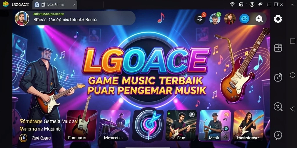 Screenshot gameplay LGOACE yang menampilkan aksi bermain musik yang seru.