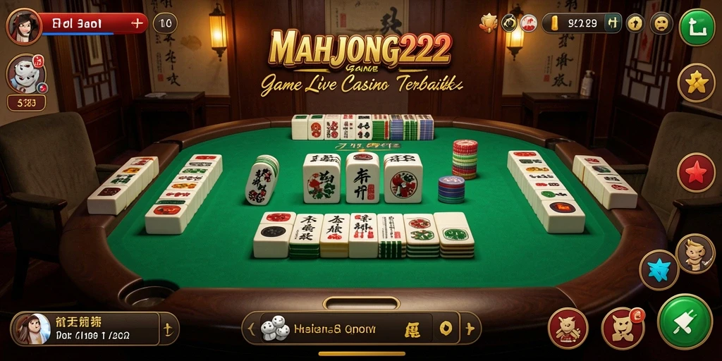 Tampilan aksi seru dalam permainan Live Casino MAHJONG222.