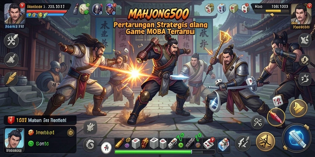 Tangkapan layar gameplay MOBA MAHJONG500 yang menarik dan dinamis.