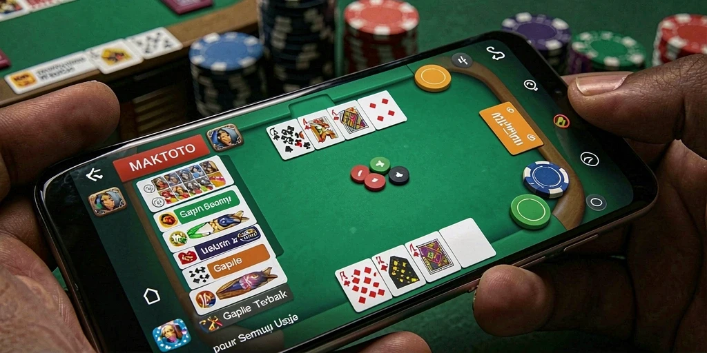 Tampilan gameplay seru permainan Gaple di MAKTOTO.