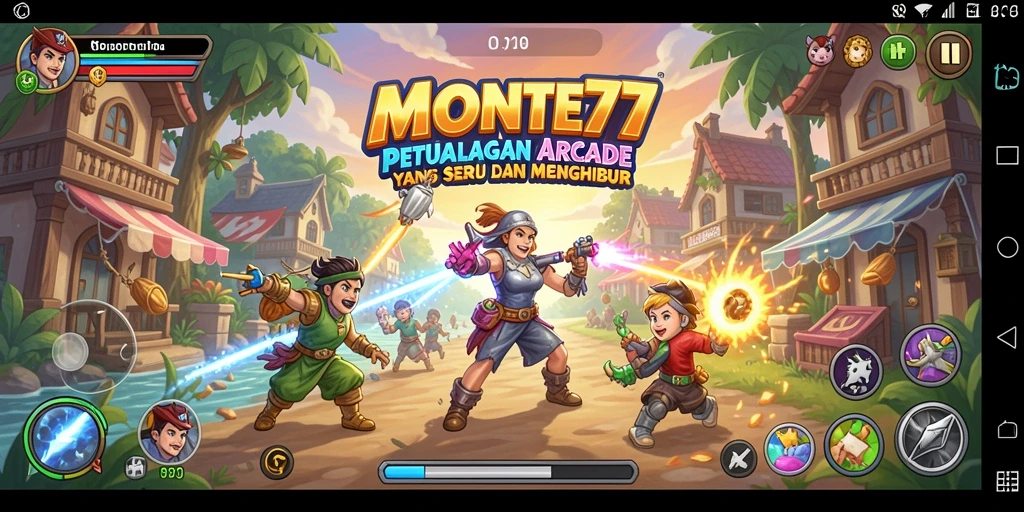 Tampilan gameplay seru dan grafis menarik di MONTE77.