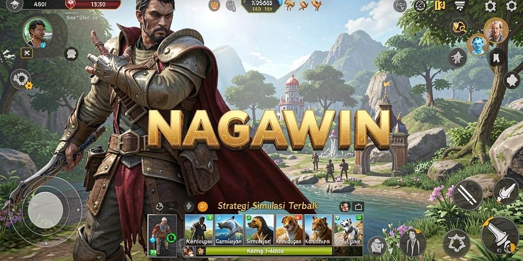 Tampilan gameplay menarik dan penuh strategi dalam NAGAWIN.