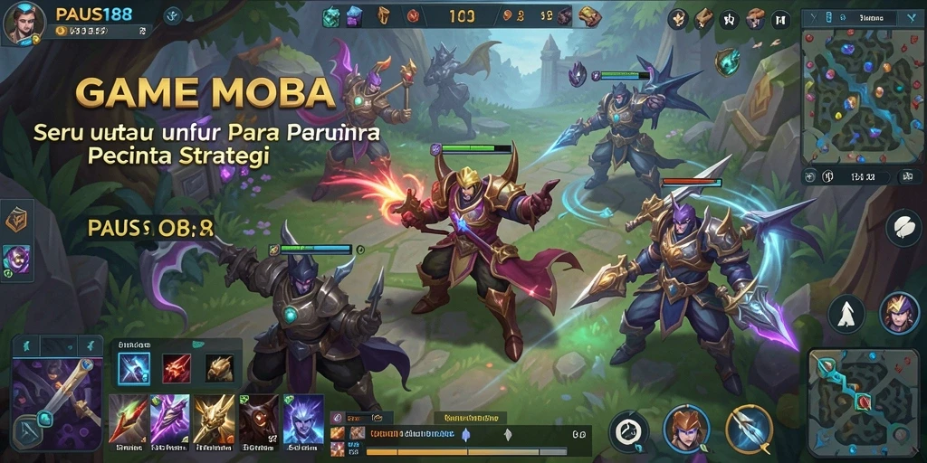 Tampilan gameplay seru dari PAUS188 dalam pertandingan MOBA.