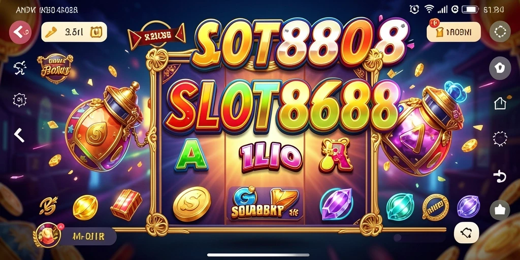 Tampilan gamplay seru SLOT8808 yang penuh warna.