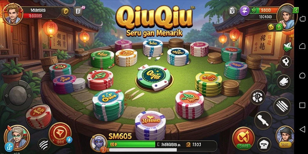Tangkapan layar dari gameplay QiuQiu yang mendebarkan.