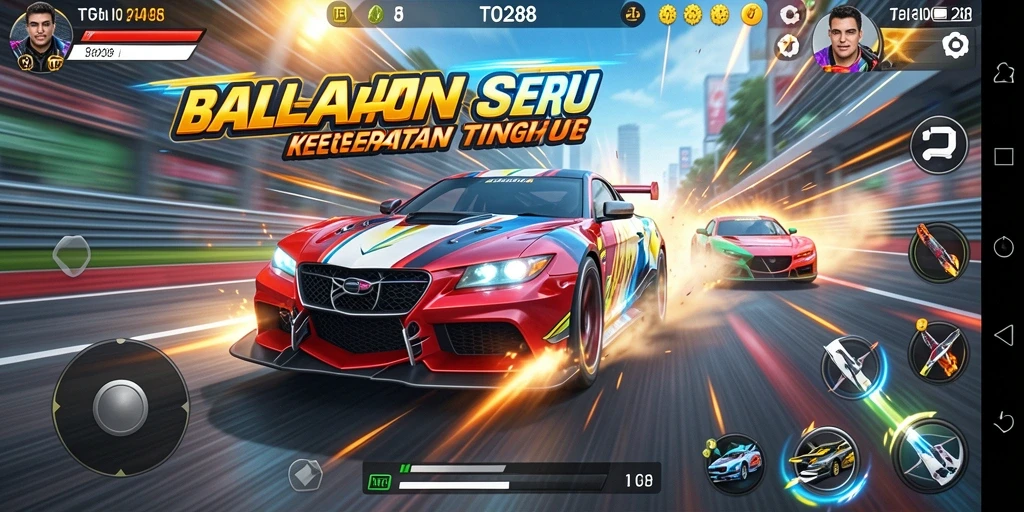 Tampilan gameplay balapan yang mendebarkan di TO288.