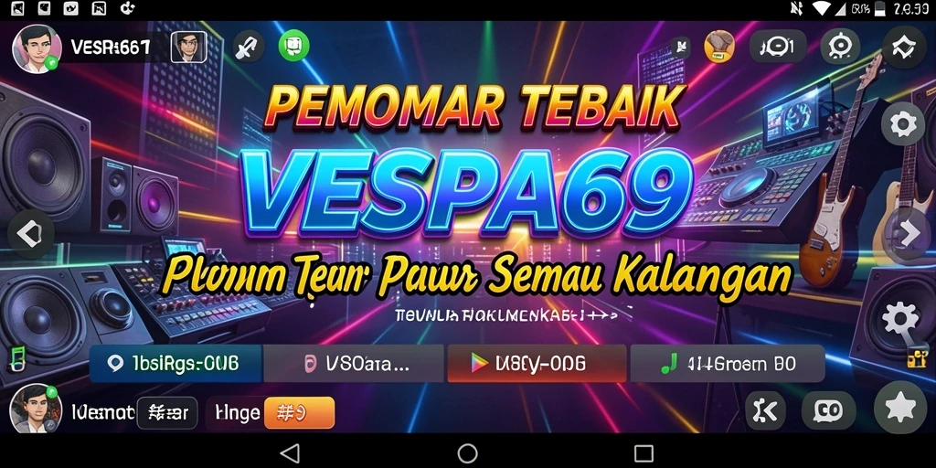Screenshot gameplay VESPA69 yang menampilkan keseruan bermain musik.